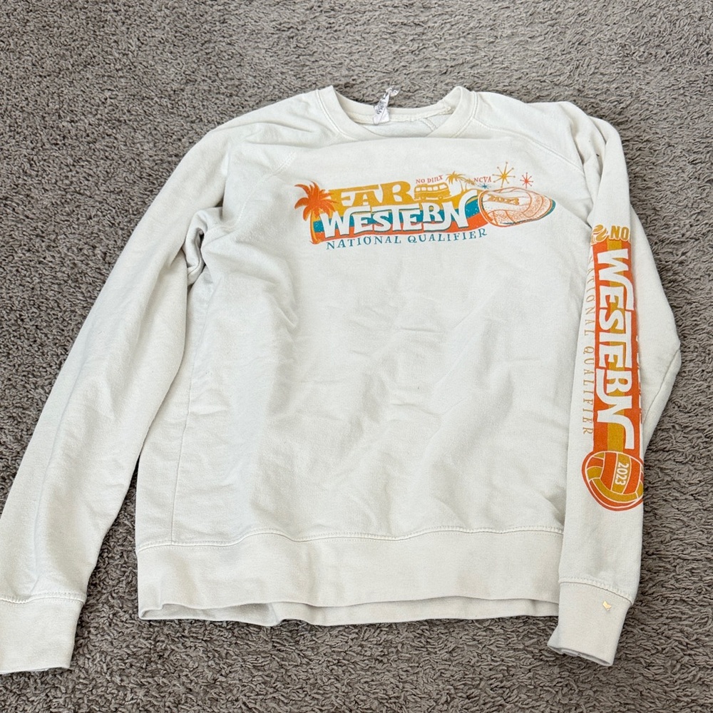 Western National Qualifier Cream Crewneck Sweater